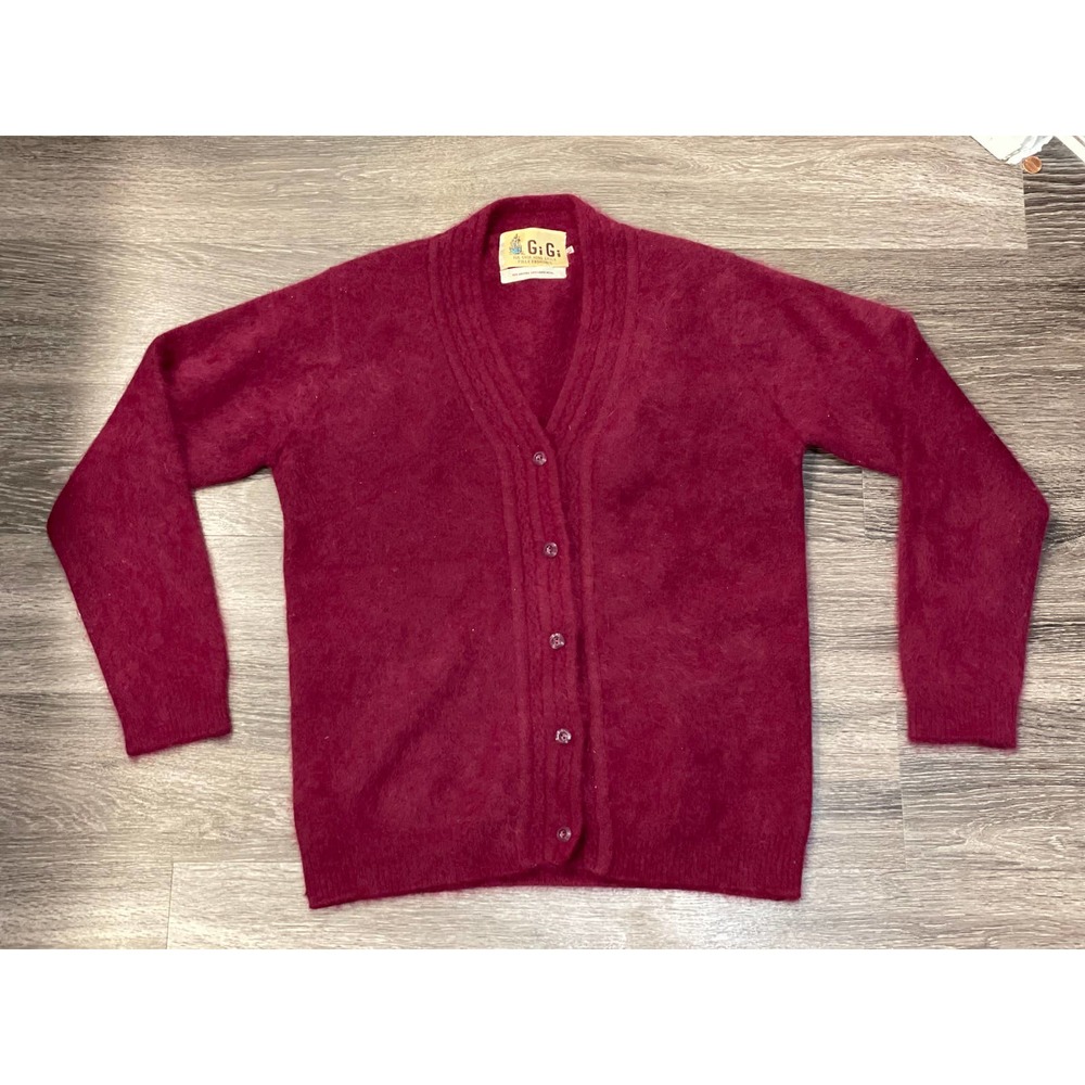 50s/60s Vintage Angora GiGi Cardigan Sweater Sz 42